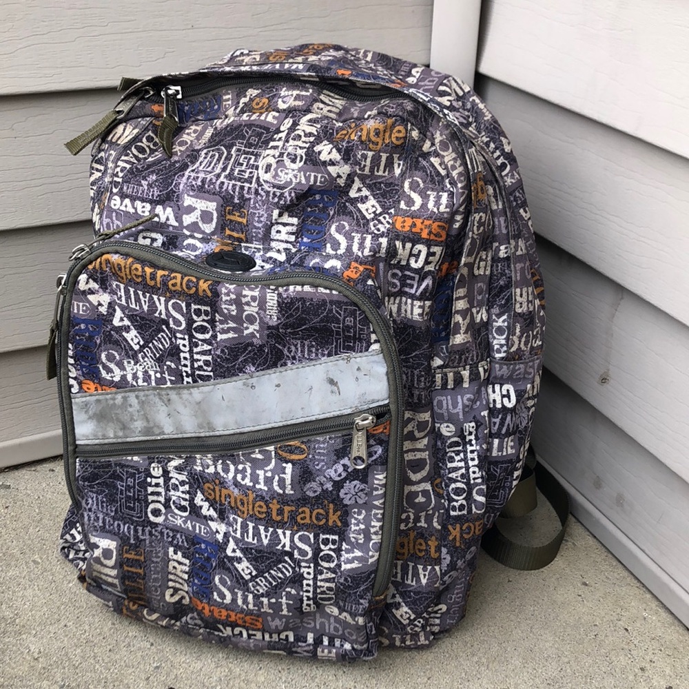 LL BEAN // Skateboard Print Large Backpack
